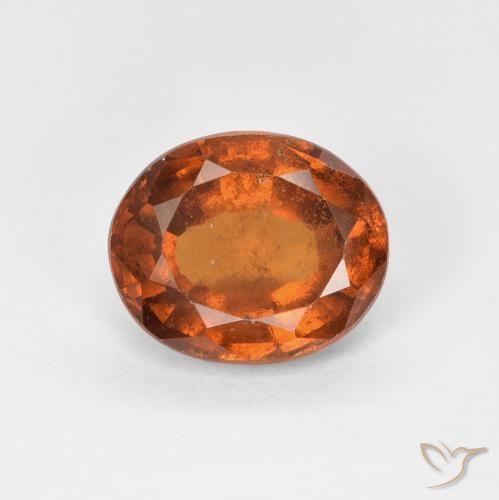 1.75ct 자연스러운 Medium Dark-Orange 헤소나이트 가넷, 타원형, VS