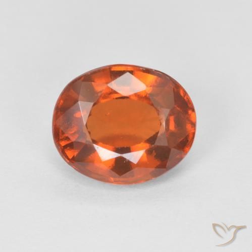 1.74ct 자연스러운 Medium Dark-Orange 헤소나이트 가넷, 타원형, VS