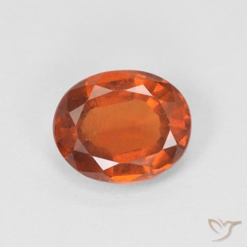 1.47ct 자연스러운 붉은 오렌지 헤소나이트 가넷, 타원형, VS