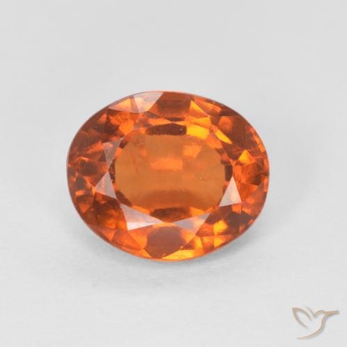 1.51ct 자연스러운 Medium Dark-Orange 헤소나이트 가넷, 타원형, VS