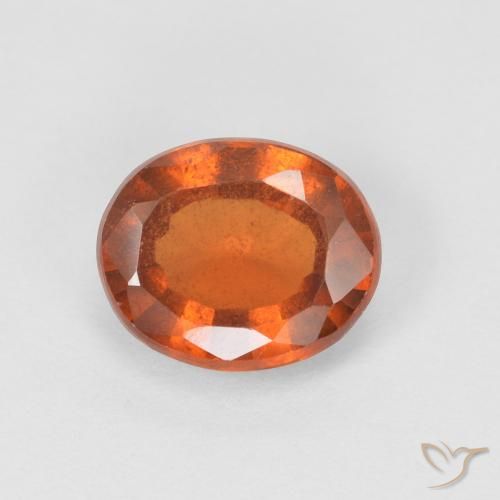 1.34ct 자연스러운 Medium Dark-Orange 헤소나이트 가넷, 타원형, VS