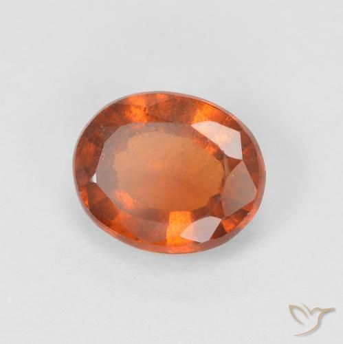1.34캐럿 천연 Medium Dark-Orange 헤소나이트 가넷, 타원형, VS