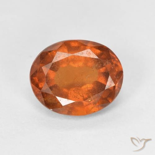 1.45ct 자연스러운 딥 오렌지 헤소나이트 가넷, 타원형, VS-SI
