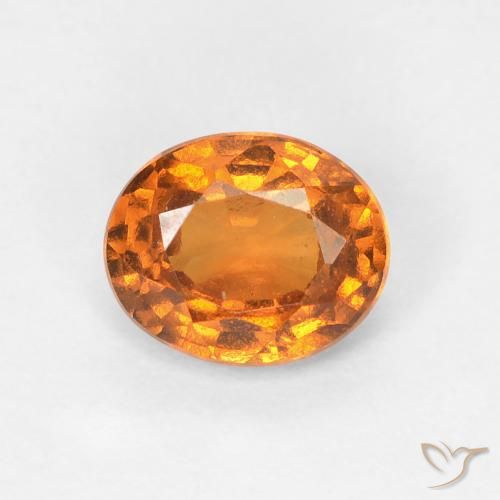 0.77ct 자연스러운 미디엄 오렌지 헤소나이트 가넷, 타원형, VS