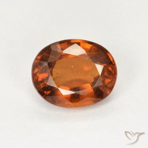 1.23ct 자연스러운 붉은 오렌지 헤소나이트 가넷, 타원형, VS