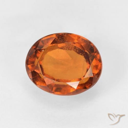 1.20ct 자연스러운 딥 오렌지 헤소나이트 가넷, 타원형, VVS-VS