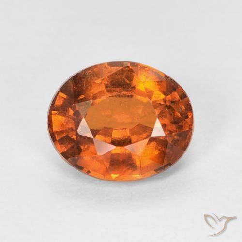1.51ct 자연스러운 Medium Dark-Orange 헤소나이트 가넷, 타원형, VVS-VS