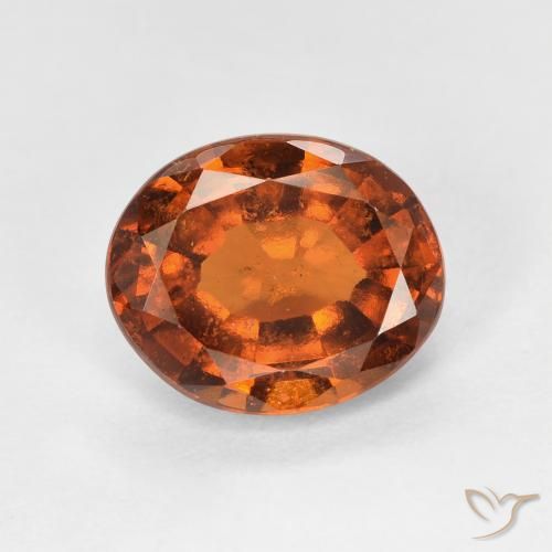 2.38ct 자연스러운 Medium Dark-Orange 헤소나이트 가넷, 타원형, VS-SI