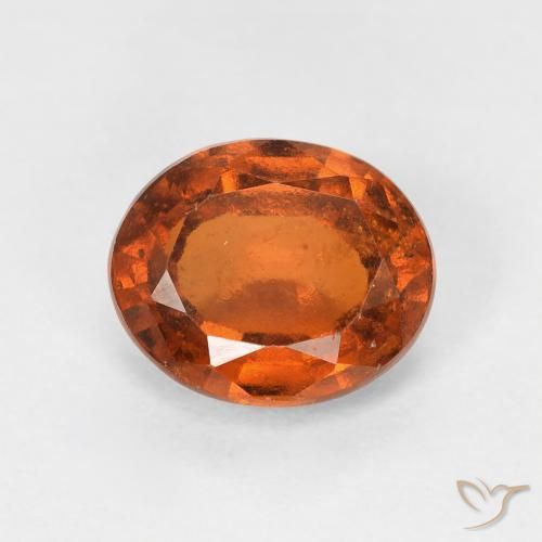 1.42ct 자연스러운 Medium Dark-Orange 헤소나이트 가넷, 타원형, VS-SI