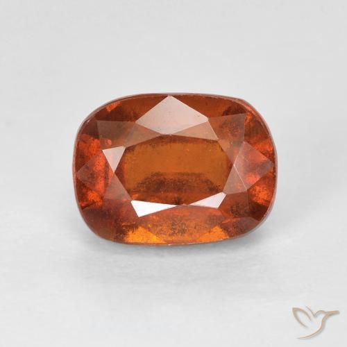 2.56ct 자연스러운 붉은 오렌지 헤소나이트 가넷, 방석, VS-SI