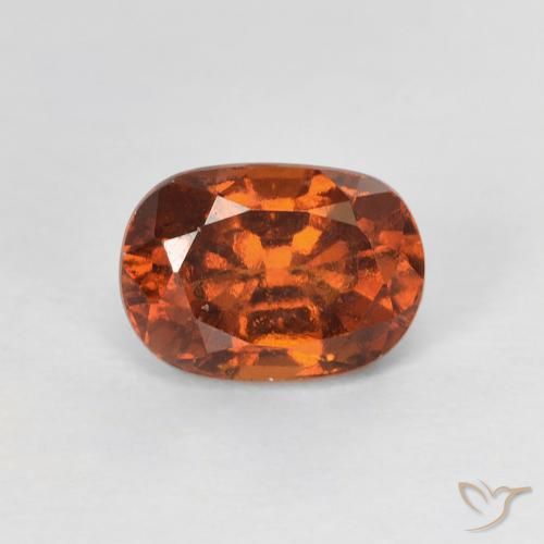 1.24ct 자연스러운 미디엄 오렌지 헤소나이트 가넷, 타원형, VS