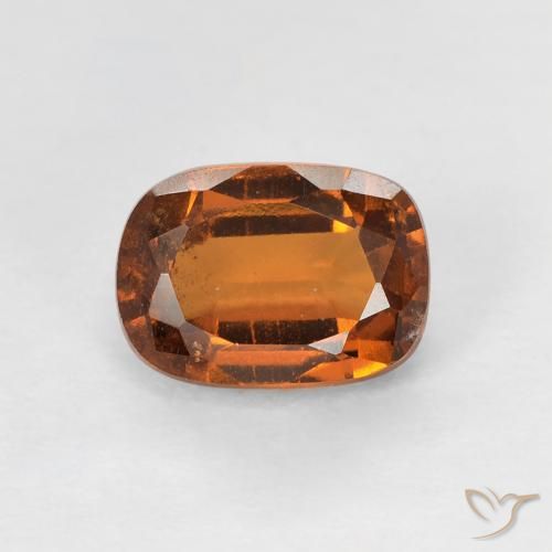 1.36ct 자연스러운 딥 오렌지 헤소나이트 가넷, 방석, VS