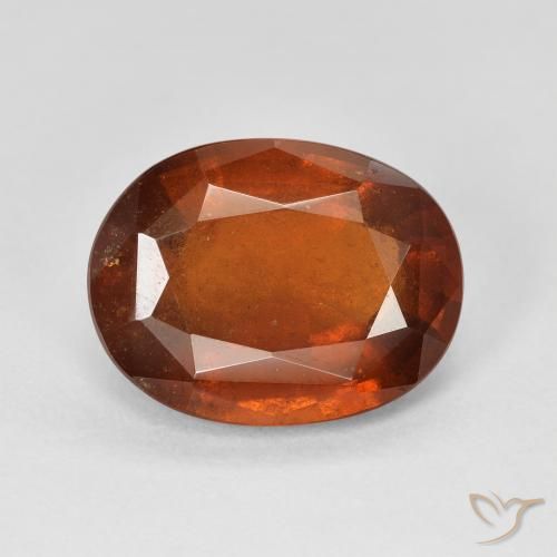 6.22ct 자연스러운 딥 오렌지 헤소나이트 가넷, 타원형, SI