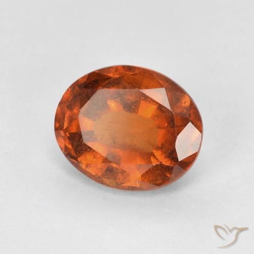 1.50ct 자연스러운 딥 오렌지 헤소나이트 가넷, 타원형, VS
