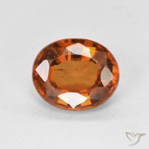 1.45ct 자연스러운 Medium Dark-Orange 헤소나이트 가넷, 타원형, VS