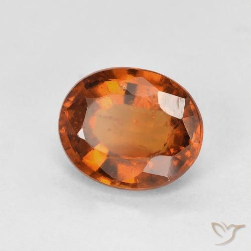 1.45캐럿 천연 Medium Dark-Orange 헤소나이트 가넷, 타원형, VS