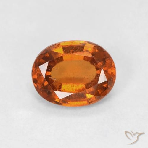 0.89ct 자연스러운 Medium Dark-Orange 헤소나이트 가넷, 타원형, VS