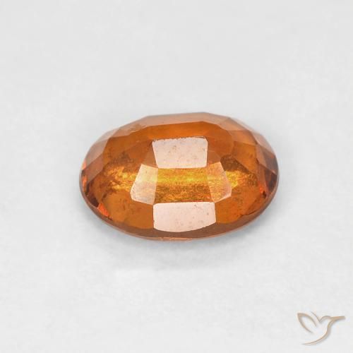 0.89캐럿 천연 Medium Dark-Orange 헤소나이트 가넷, 타원형, VS