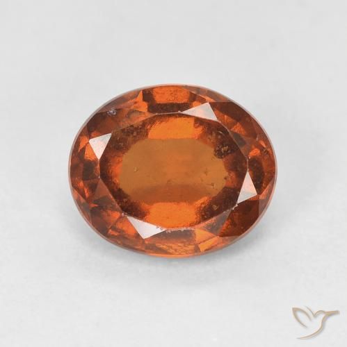 1.77ct 자연스러운 앰버 오렌지 헤소나이트 가넷, 타원형, VS