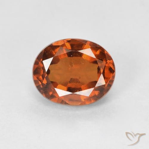 1.29ct 자연스러운 붉은 오렌지 헤소나이트 가넷, 타원형, VS