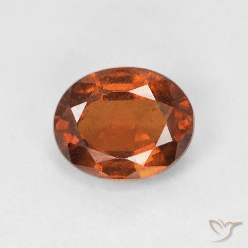 1.67ct 자연스러운 Medium Dark-Orange 헤소나이트 가넷, 타원형, VS