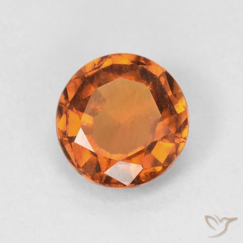 1.10ct 자연스러운 미디엄 오렌지 헤소나이트 가넷, 둥근, VVS-VS