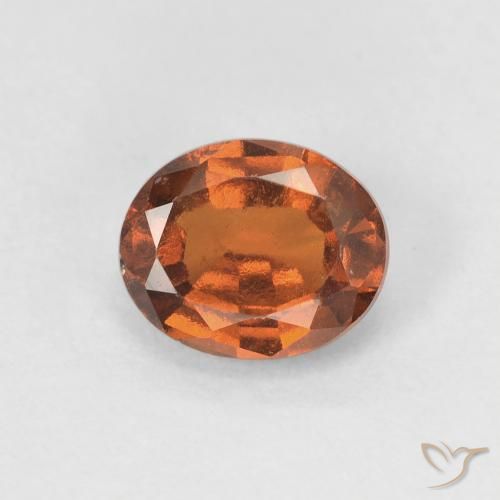 1.23ct 자연스러운 Medium Dark-Orange 헤소나이트 가넷, 타원형, VVS-VS