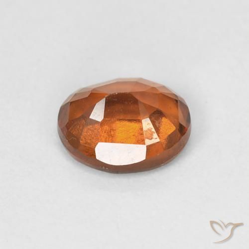 1.23캐럿 천연 Medium Dark-Orange 헤소나이트 가넷, 타원형, VVS-VS