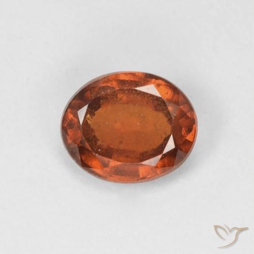 1.36ct 자연스러운 붉은 오렌지 헤소나이트 가넷, 타원형, VVS-VS