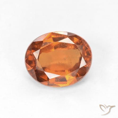 1.26ct 자연스러운 미디엄 오렌지 헤소나이트 가넷, 타원형, VS