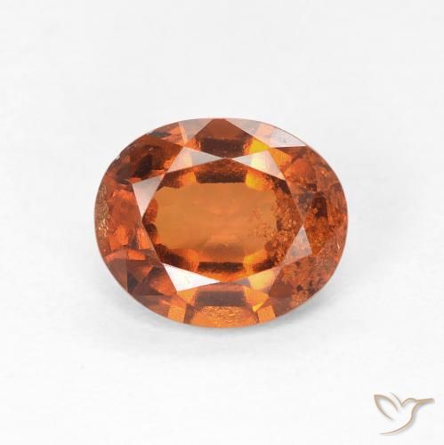 1.46ct 자연스러운 딥 오렌지 헤소나이트 가넷, 타원형, VS-SI