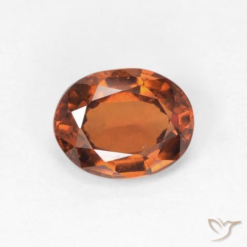 1.42ct 자연스러운 Medium Dark-Orange 헤소나이트 가넷, 타원형, VVS-VS