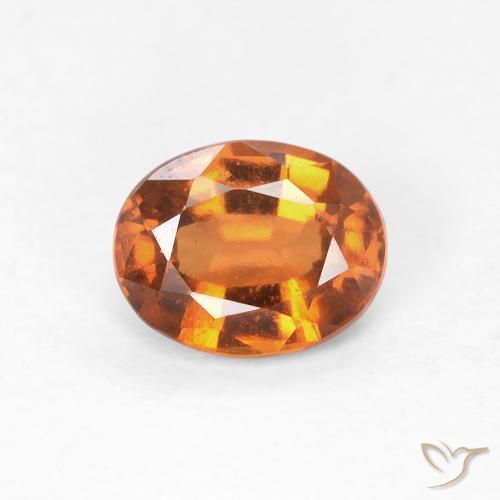 0.99ct 자연스러운 미디엄 오렌지 헤소나이트 가넷, 타원형, VVS-VS