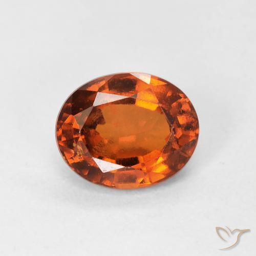 1.03ct 자연스러운 붉은 오렌지 헤소나이트 가넷, 타원형, VS