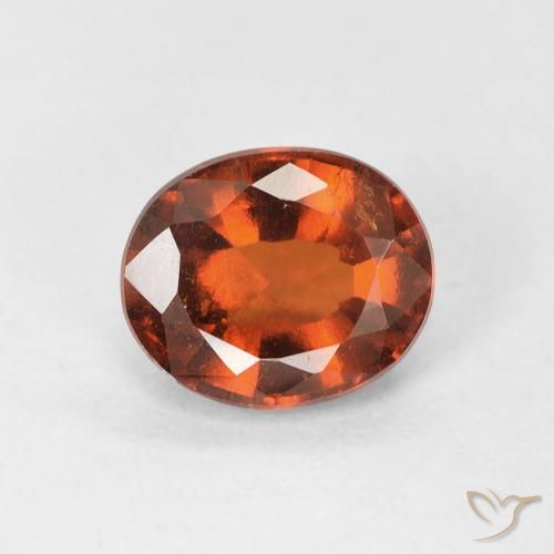 1.21ct 자연스러운 붉은 오렌지 헤소나이트 가넷, 타원형, VS