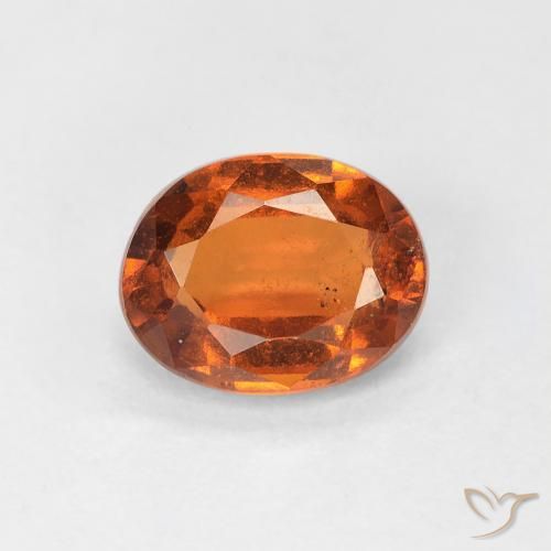 1.24ct 자연스러운 Medium Dark-Orange 헤소나이트 가넷, 타원형, VS