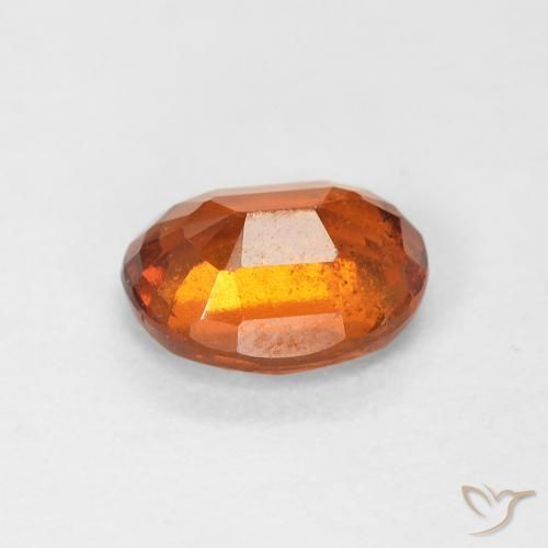 1.24캐럿 천연 Medium Dark-Orange 헤소나이트 가넷, 타원형, VS