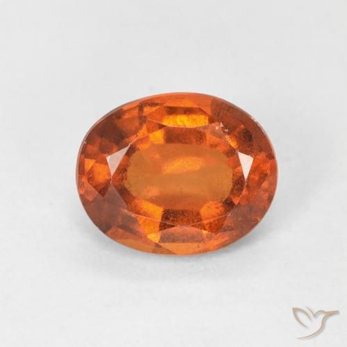 1.47ct 자연스러운 딥 오렌지 헤소나이트 가넷, 타원형, VS