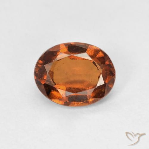 0.97ct 자연스러운 앰버 오렌지 헤소나이트 가넷, 타원형, VVS-VS