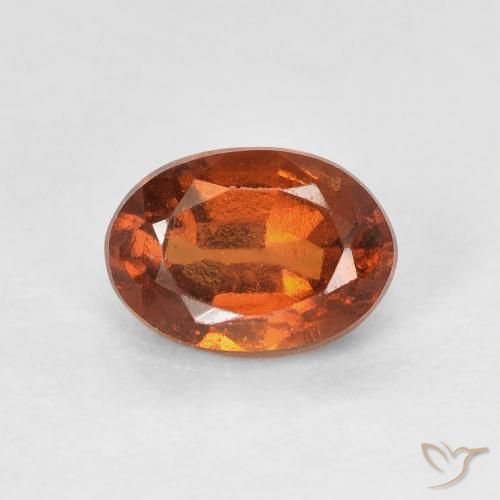1.16ct 자연스러운 붉은 오렌지 헤소나이트 가넷, 타원형, VVS-VS