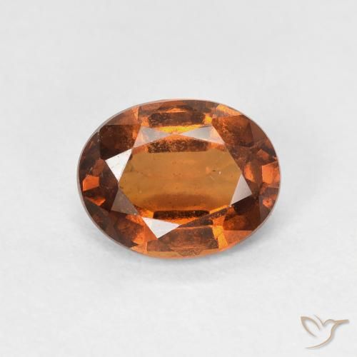 1.33ct 자연스러운 앰버 오렌지 헤소나이트 가넷, 타원형, VVS-VS