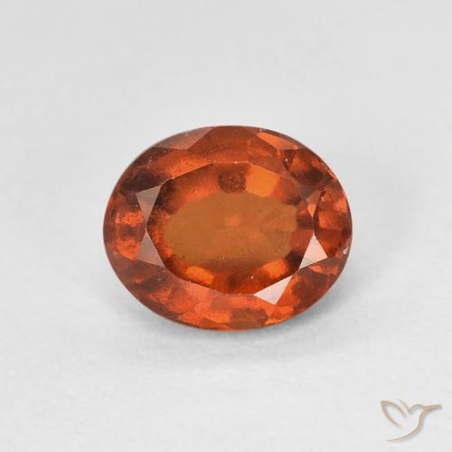 1.51ct 자연스러운 앰버 오렌지 헤소나이트 가넷, 타원형, VVS-VS