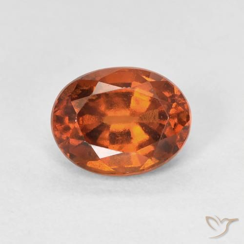 1.51ct 자연스러운 딥 오렌지 헤소나이트 가넷, 타원형, VVS-VS