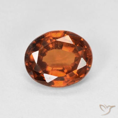 1.70ct 자연스러운 붉은 오렌지 헤소나이트 가넷, 타원형, VVS-VS