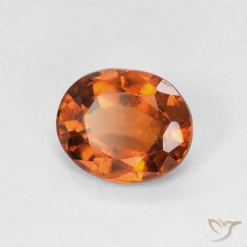 1.59ct 자연스러운 앰버 오렌지 헤소나이트 가넷, 타원형, VVS-VS