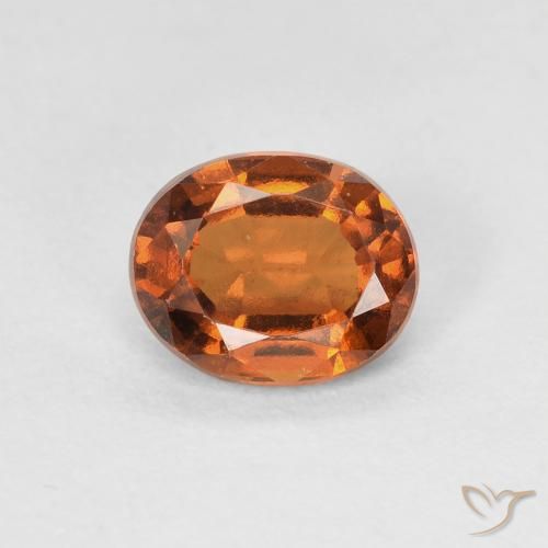1.22ct 자연스러운 붉은 오렌지 헤소나이트 가넷, 타원형, VVS-VS