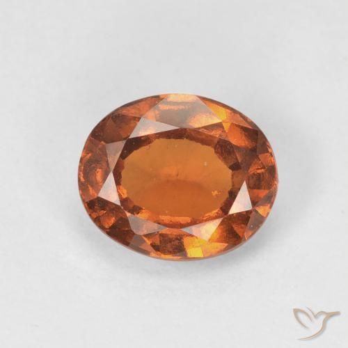 1.72ct 자연스러운 붉은 오렌지 헤소나이트 가넷, 타원형, VVS-VS