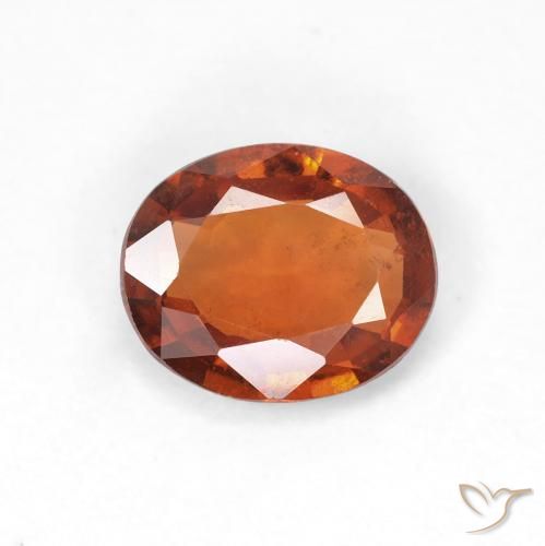 1.22ct 자연스러운 딥 오렌지 헤소나이트 가넷, 타원형, VS