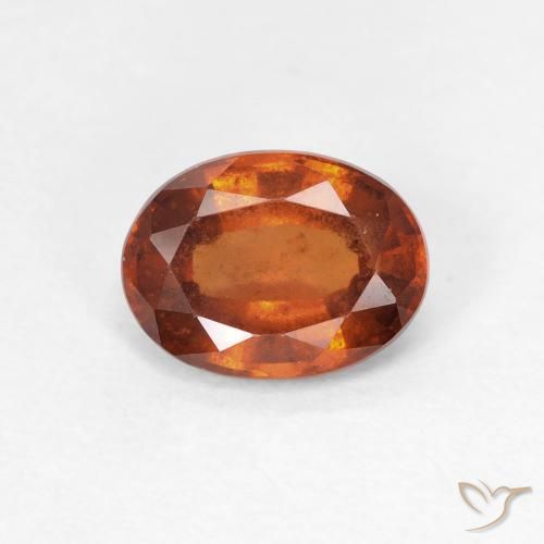 1.35ct 자연스러운 Medium Dark-Orange 헤소나이트 가넷, 타원형, VS