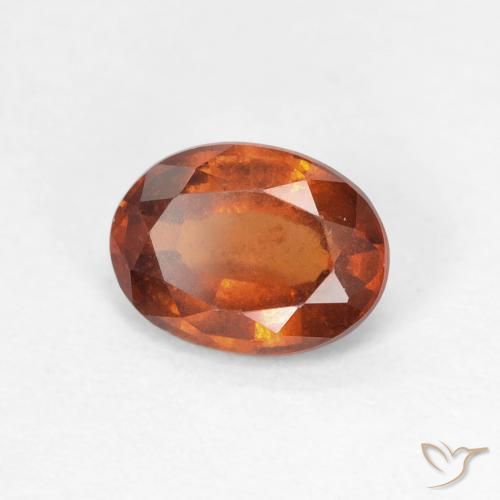 1.35캐럿 천연 Medium Dark-Orange 헤소나이트 가넷, 타원형, VS